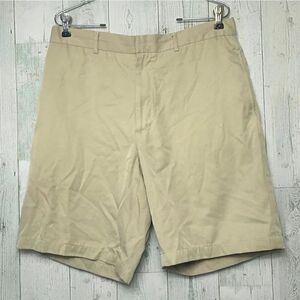 Greg Norman Men's Flat Front Khaki Beige Classic Golf Shorts Sz 34